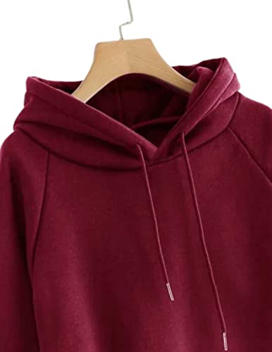 Image of JUNEBERRY Cotton Spun Casual Solid Full Sleeves Women Stylish Hooded Neck Regular Fit Hoodie for Winter