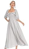 R.Vivimos Women Summer Half Sleeve Cotton Ruffled Vintage Elegant Backless A Line Flowy Long Dresses...
