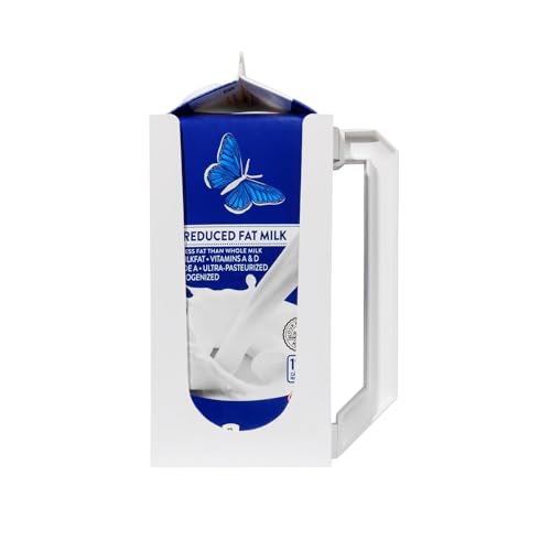 Carton Caddy XL Half Gallon Milk Carton Holder with Handle, Juice Box, Soda Bottle and Milk Half Gallon Holder with Handle, Rust Free, Dishwasher Safe, Reusable, Easy to Clean, Ergonomic