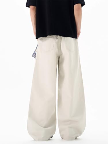 Men's Jeans Spring Summer American Retro Zipper Wide Leg Denim Long Pants for Men4