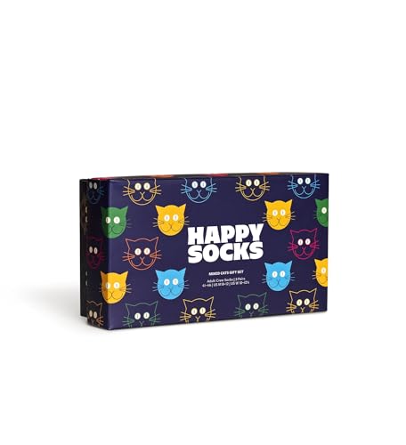 Happy Socks 3-Pack Mixed Cat Socks Gift Set Calzini, Multicolore, 41-46 (Pacco Da 3) Unisex - 6