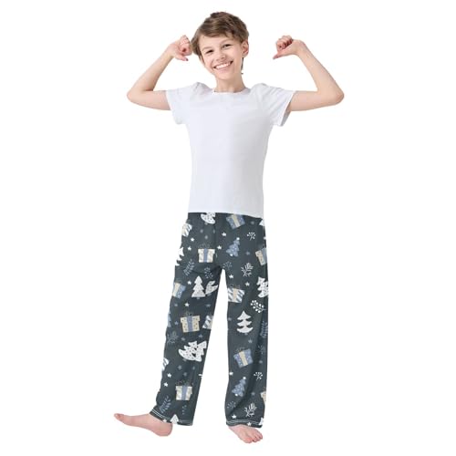 Boys' Pants Gifts Christmas Greeting Tree Long Bottoms Jogger Pants Elastic Waist Trousers with Pockets S-XL2