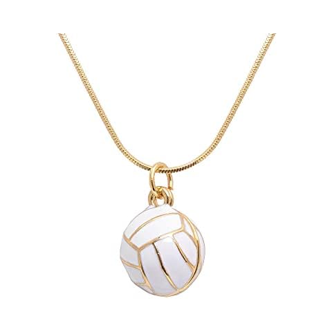 Spinningdaisy Gold Plated 3D Volleyball Necklace Cover