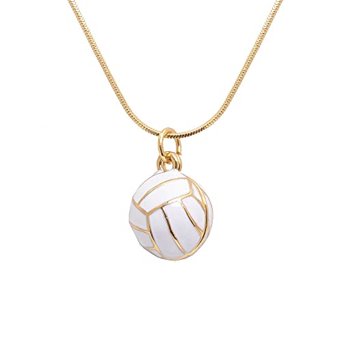 Gold Plated 3D Volleyball Necklace