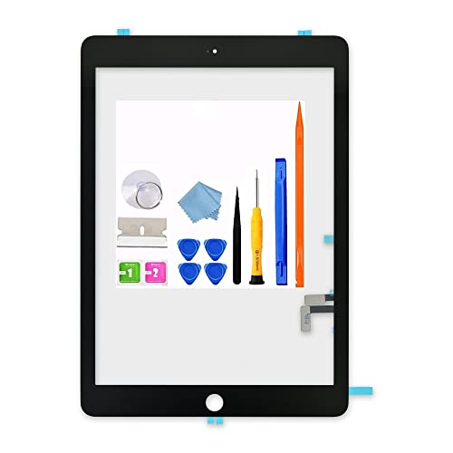 Touch Screen Replacement for 9.7inch iPad 5 5th Generation Digitizer A1822 A1833 2017, for iPad 5th Generation Touch Glass with Home Button,Repair Tool (Black)