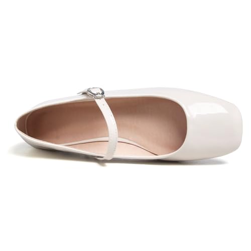 Image of LUXINYU Women's Slip on Flats,Classy Round Toe Solid Classic Mary Jane Ballet Dance Shoes Soft Comfortable PU Flat Shoes