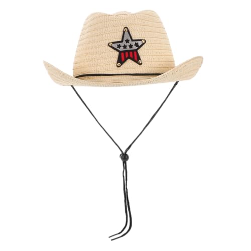 NAMOARLY Child Cowboy Hat Star Design Girls Sun Hat for Outdoor Camping Beach Picnics