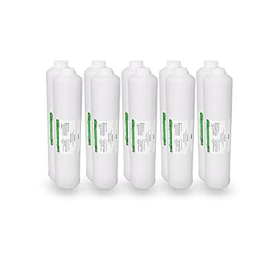 Post Activated Carbon Water Filter Replacement – 5 Micron Inline Filter – 10 inch Inline Carbon Filter– Under Sink and Reverse (10 Pack) Compatible with Standard RO Water Filtration Systems