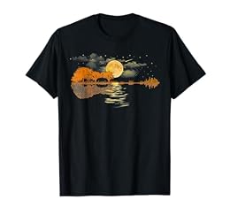 Guitar Lake Reflections Love Musician Acoustic Guitar T-Shirt