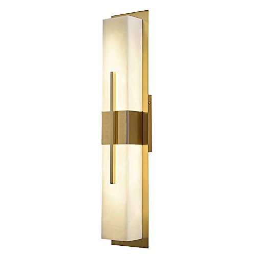 Lámpara de pared de latón rectangular con tecnología LED y estilo chino moderno 8