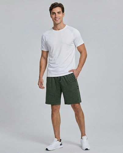Image of Real Essentials Men's 5 Pack: 9 inch Dry-Fit Shorts - Athletic Gym, Workout, Basketball, Running, Casual Lounge Active Pockets