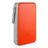 LIOVODE CD Case, 96 Capacity CD Case Holder Storage Organizer Hard Plastic Media Disc Wallet for Car (96 Capacity, Orange)