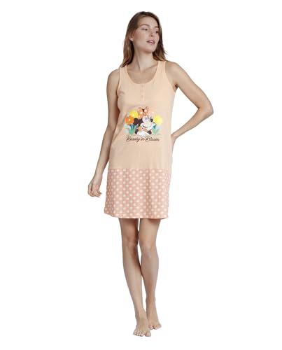 DISNEY Ärmelloses Damenhemd Minnie Flowers, Pfirsich, 36