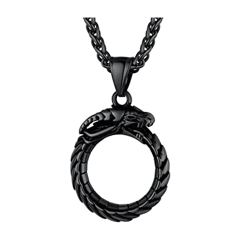 U7 Ouroboros Snake Necklace for Men and Women Cover