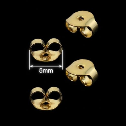 Ohrstecker-Verschluss Gold, 925 Silber, 4 Stück, Butterfly