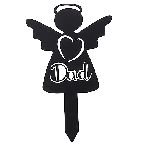 TOYANDONA Placa Conmemorativa De Metal Forma De Ángel para Jardín Tumba Cementerio Decoración para Papá Conmemorativa para Tumba De Ángel para Cementerio