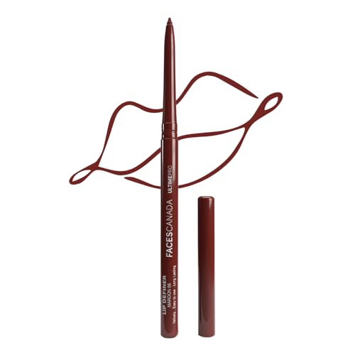 Image of FACES CANADA Ultime Pro Lip Definer - Maroon, 0.35g | Rich & Creamy Texture | Matte Finish | Fuller & Brighter Lips | Easily Blendable | Highly Pigmented | Waterproof & Smudgeproof