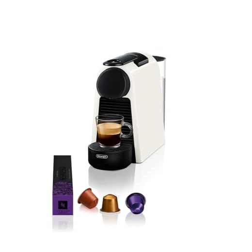 De'Longhi Nespresso Essenza Mini EN85W.SOLO, Automatic Coffee Maker, Single-Serve Capsule Coffee Machine, Welcome Set Included, Compact Design, 19 Bar Pressure, 1150W, Pure White