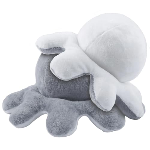 Dekewe Octopus Plüschtier Spielzeug, Oktopus Plüsch, Stimmungs Oktopus Kuscheltier, Kuscheltier (Grau-Beige)