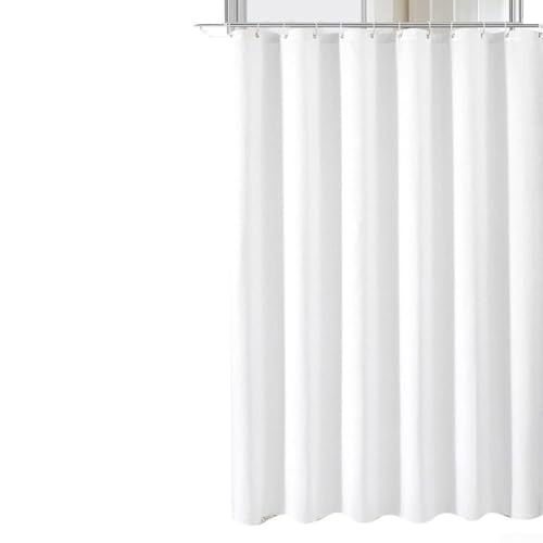 Tenda da doccia impermeabile con 12 ganci, lavabile, in poliestere, 180 x 180 cm, design moderno per casa e giardino (bianco)