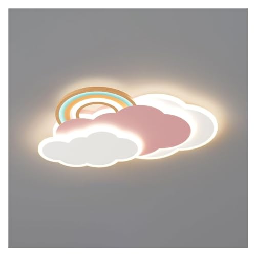MMRTDJDR Lámpara de Techo de lámpara de Techo LED LED Techo - Design de Costuras y Nubes de Arco Iris - Accesorio Redondo Moderno para Dormitorio, Sala de Estar, Sala de niños y Pasillo (23.6