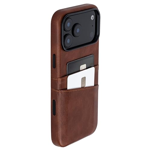 Étui iPhone 17 Pro Max en cuir synthétique chic Dockem M2 Exec brun