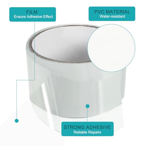 Image of MECCANIXITY Waterproof Patch Seal Tape 2 in x 5 Ft, PVC Leak Proof Repair Sealing Duct Tape for HVAC Roof Crack, Boat, Hoses Pipes, Awning, Transparent
