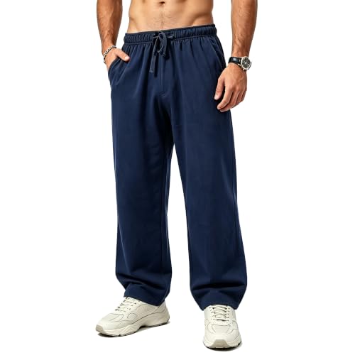 Men's High Rise Straight Leg Lounge Pants with Pockets (Various)