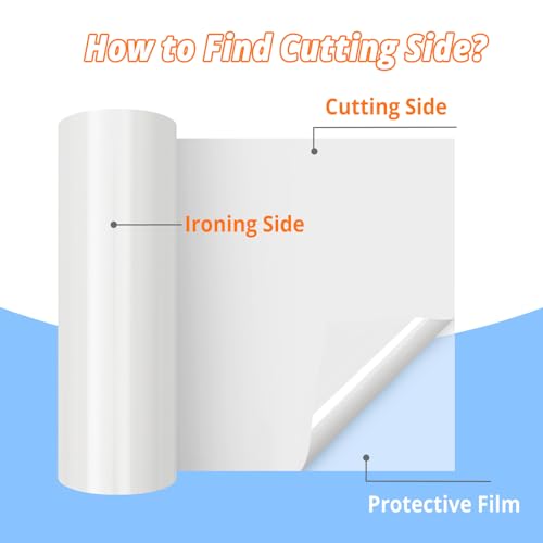 Image of HTVRONT White HTV Heat Transfer Vinyl - 12 inch x 120ft White Iron on Vinyl for Shirts, HTV Vinyl Roll for All Cutter Machine, Easy to Cut & Weed for Heat Transfer Vinyl Design(120ft)