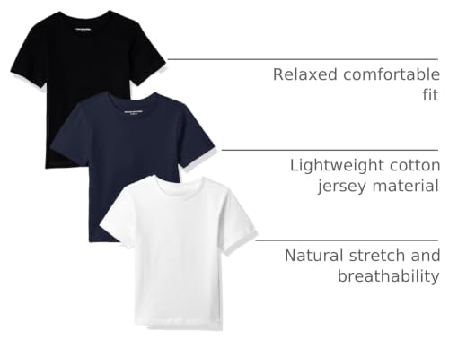 Image of Amazon Essentials Boys and Toddlers' Short Sleeve Tee Shirts, Cotton Jersey, Multipacks