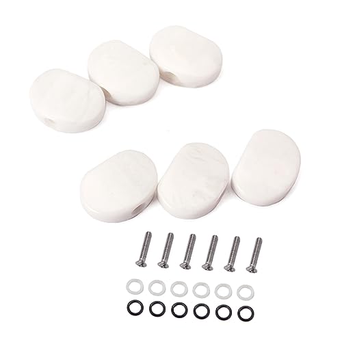 ERINGOGO 6Pcs Vintage Guitar Tuning Pegs Set with Acrylic Buttons Replacement Machine Heads for Electric Guitar Durable Sealed Tuners for Accurate Tuning