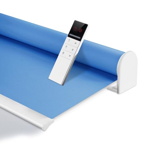 ZSHINE Motorized Blackout Window Blinds Customize Width (23-95 Inches) Remote Control Wireless and Rechargeable Roller Shades Blinds for Windows, Home, Office, Hotel, Club, Restaurant (82010