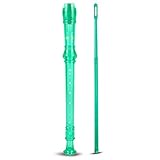 Soprano Descant Recorder 8 Hole-3 Piece Kids Crystal Music Flute w/ Cleaning Rod Bag Instruction Green