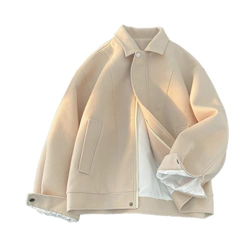 Men's Jacket Short Casual Lapel Fall Winter Workwear Slim Fit Coat