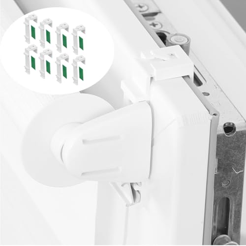 8 Stück Klemmhalter kurz für Klemmfix Rollo, Doppelrollo, Duo-Rollo, ohne Bohren als Zubehör oder Ersatzteil,für die Aufhängung am PVC-Fenster, Balkontür
