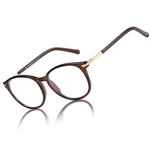 Duco Blue Light Glasses for Men Women Blue Ray Blocking Glasses Computer Gaming Glasses Teens Retro Round Eyeglasses Frame 5213
