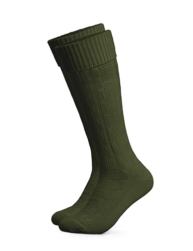 HerzSticht Herren Lange Trachtensocken 1er Pack (Modell: Silberdistel) Grün 43-46