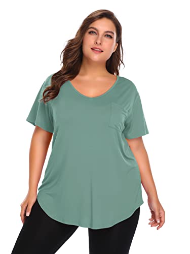 Image of BELAROI Women Plus Size Tops V-Neck Tunics Shirts