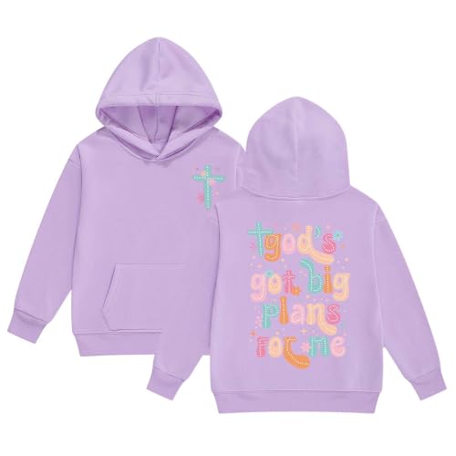 Jesus Loves Me This I Know Hoodies for Teen Girls Trendy Youth Long Sleeve Sweatshirts Tween Tops Preppy Clothes 02 Light Purple 1-2 Years