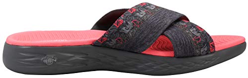 Skechers Women's On-The- Go 600-Monarch Charcoal/Hot Pink Slide Sandal 10 M Us #TOP6