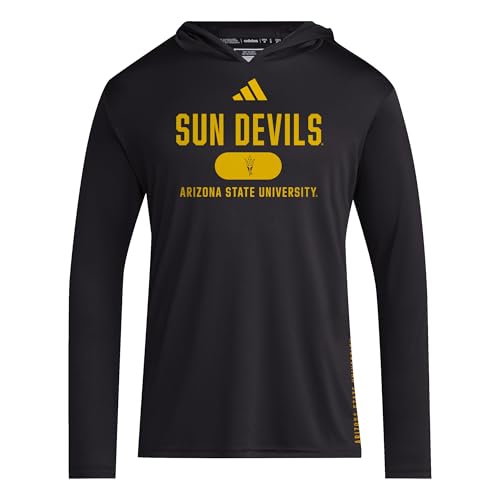 adidas Men's NCAA Designed for Training Team Lightweight Hoodie, Black/Team Collegiate Gold/Arizona State University, Small