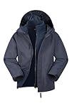 Mountain Warehouse Fell Kids 3 in 1 Jacket - Water-Resistant Triclimate Raincoat, Detachable Inner Coat & Packaway Hood - Spring Summer, Walking, Hiking & Outdoors Navy Teen Size 13 Years