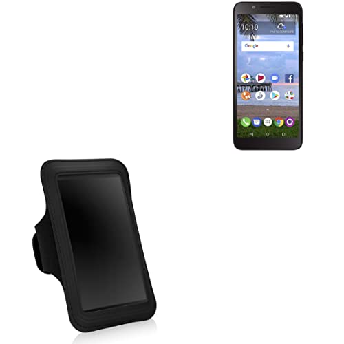 BoxWave Case Compatible with TCL LX - Sports Armband, Adjustable Armband for Workout and Running for TCL LX, TCL LX, A1X, A1 - Jet Black