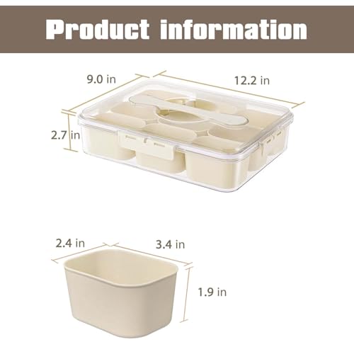 Image of SILIVO Snackle Box Container - 9 Compartment Portable Divided Serving Tray with Lid and Handle,Clear Snack Organizer for Candy, Fruits, Nuts, Snacks - Perfect for Party, Travel and Entertaining