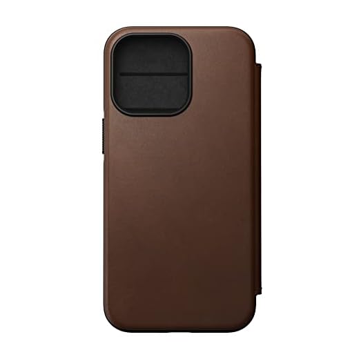 Nomad Modern Leather Folio for iPhone 13 Pro | MagSafe | Rustic Brown Horween Leather