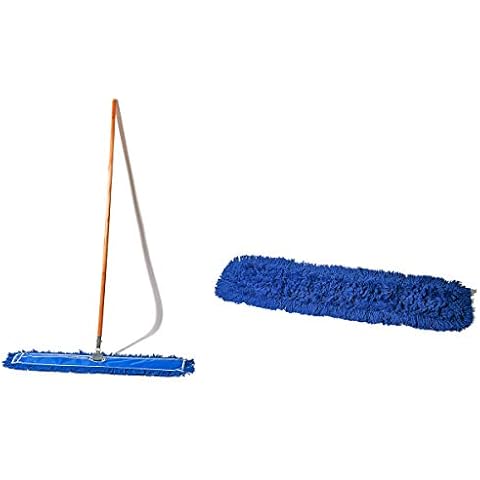 Tidy Tools 36 Inch Nylon Dust Mop with Wood Handle and 36 Inch Nylon Dust Mop Refill Bundle - 1 Mop Sets and 1 Refills Cover