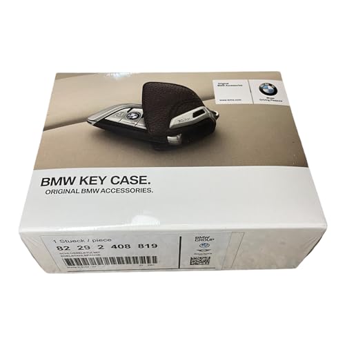 BMW 82-29-2-408-819 Moka Cuir Étui à Clés avec Acier Inoxydable Agrafe, Marron