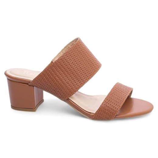 Sandália Tamanco Feminino Salto Médio Baixo Bloco Grosso 5cm Torricella (Caramelo, BR, Adulto, Numérico, 36)
