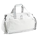 Bolso de Gimnasio Mujer Hombre, Bolsa Deporte Gimnasio, con Compartimento de Zapatos y Pocket Wet, Ligera e Impermeable, Gym Duffle Bag Women Men (Beige)