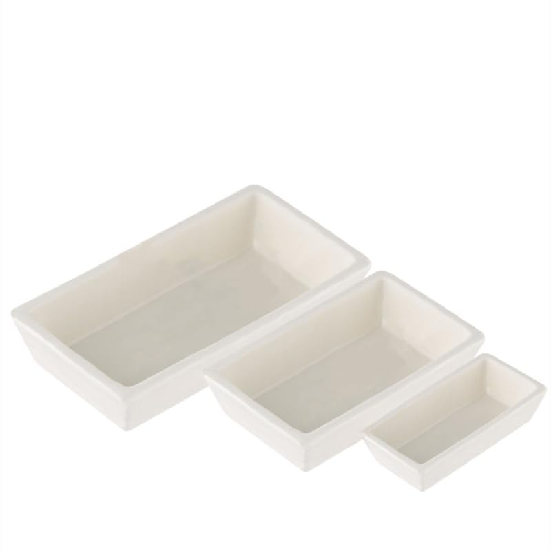5Pcs Lab Ceramic Crucibles - High-Temperature Sample Holders for Tube Muffle Furnaces(Square 60x30mm)